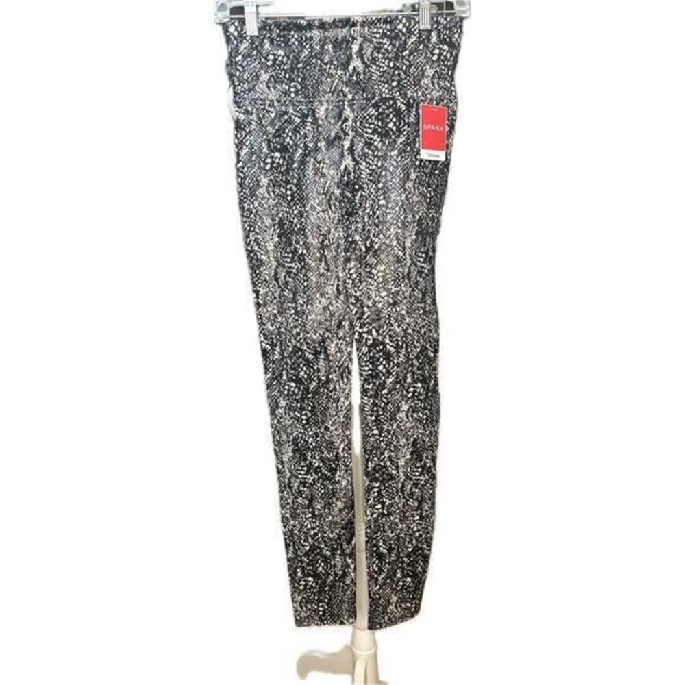 SPANX Faux Leather Snake Shine Leggings Size M High Waisted Workout & Casual - Picture 2 of 10